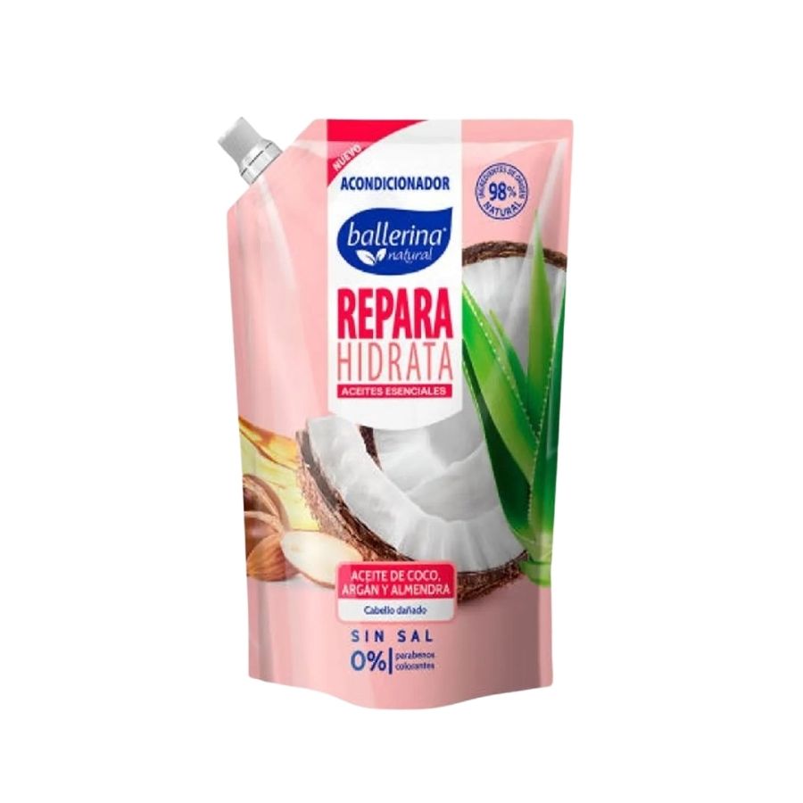 Acondicionador Ballerina Aceite de Almendras, Argán y Coco Repara Hidrata Doypack 750ml