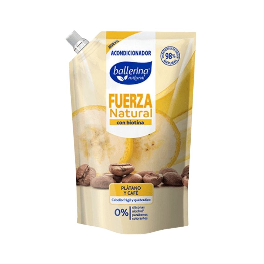 Acondicionador Ballerina Plátano Café Fuerza Natural Doypack 750 ml
